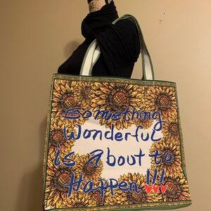 BRIGHTON Sunflower Canvas bright Floral Something Wonderful larger Tote …